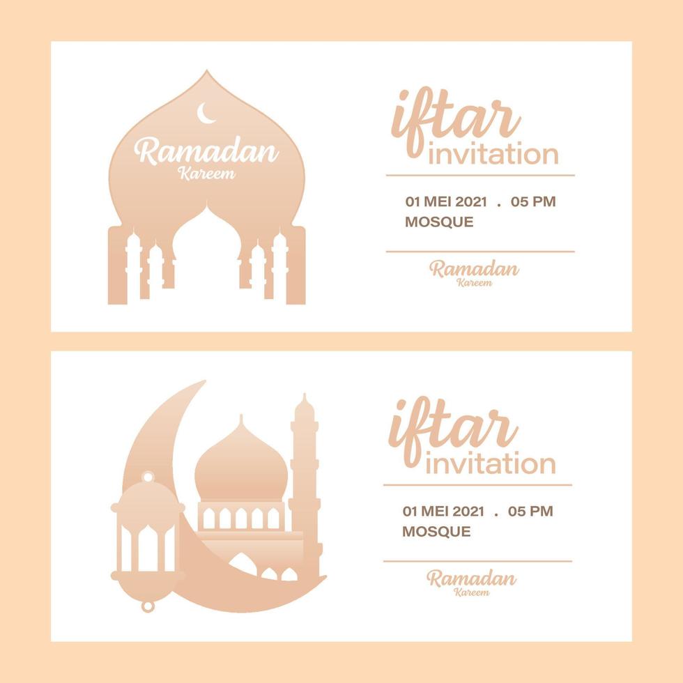 Ramadan kareem breaking the fast invitation vector