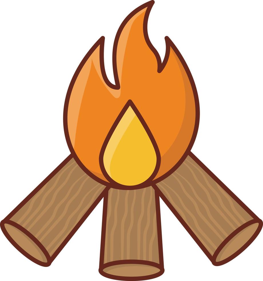 bonfire Vector illustration on a transparent background. Premium quality symbols. Vector Line Flat color  icon for concept and graphic design.