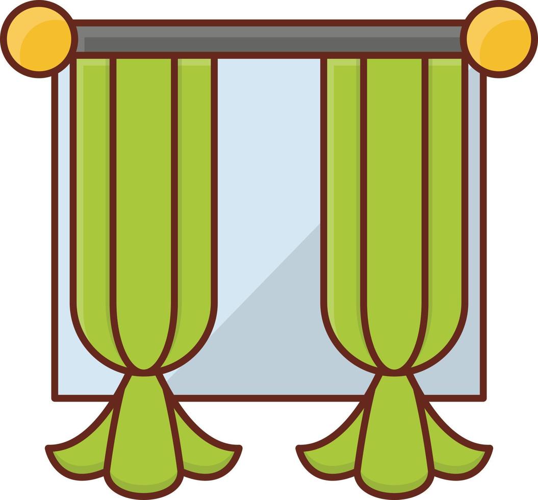 Ilustración de vector de cortinas sobre un fondo transparente. símbolos de primera calidad. icono de color plano de línea vectorial para concepto y diseño gráfico.