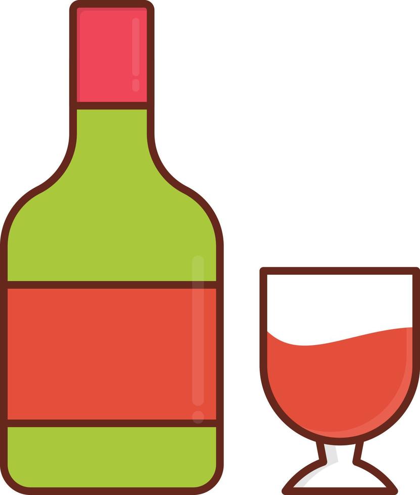 Ilustración de vector de vino sobre un fondo transparente. símbolos de primera calidad. icono de color plano de línea vectorial para concepto y diseño gráfico.