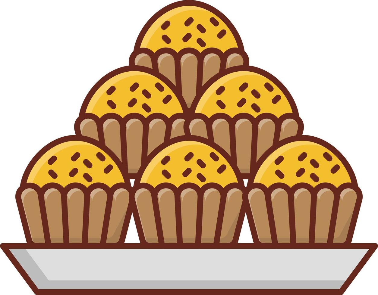 Ilustración de vector de laddu sobre un fondo transparente. símbolos de primera calidad. icono de color plano de línea vectorial para concepto y diseño gráfico.