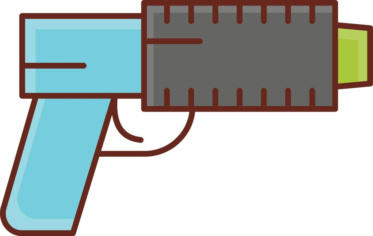 Ilustración de vector de pistola sobre un fondo transparente. símbolos de primera calidad. icono de color plano de línea vectorial para concepto y diseño gráfico.