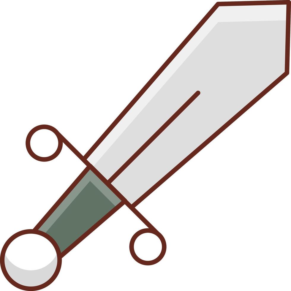 Ilustración de vector de espada sobre un fondo transparente. símbolos de primera calidad. icono de color plano de línea vectorial para concepto y diseño gráfico.