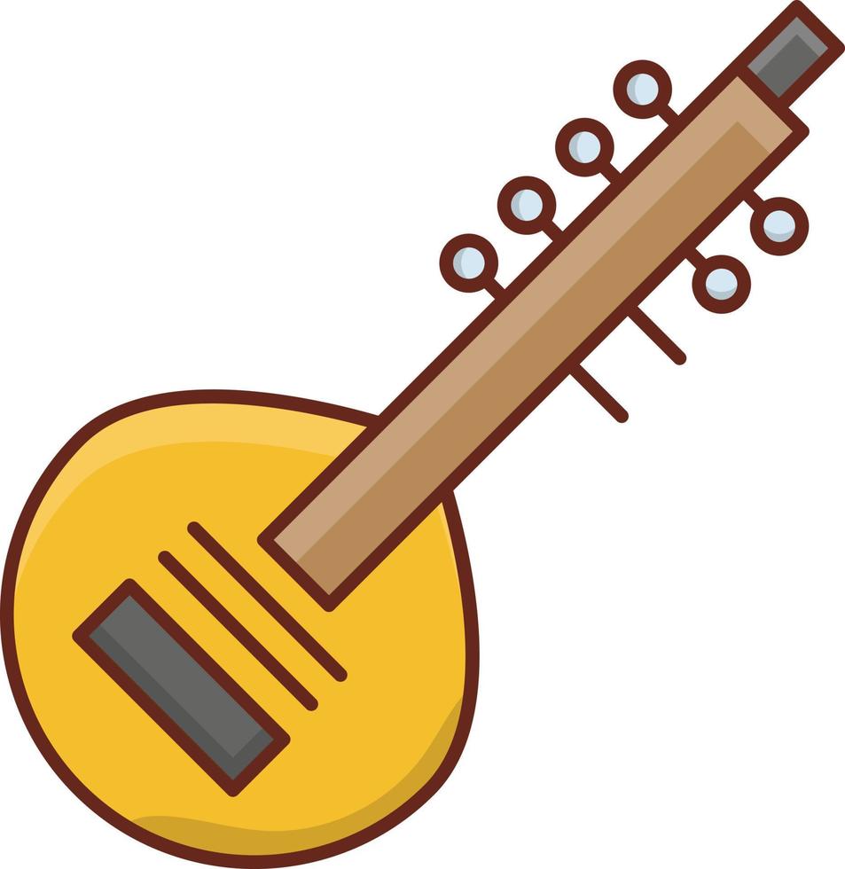 Ilustración de vector de guitarra sobre un fondo transparente. símbolos de primera calidad. icono de color plano de línea vectorial para concepto y diseño gráfico.