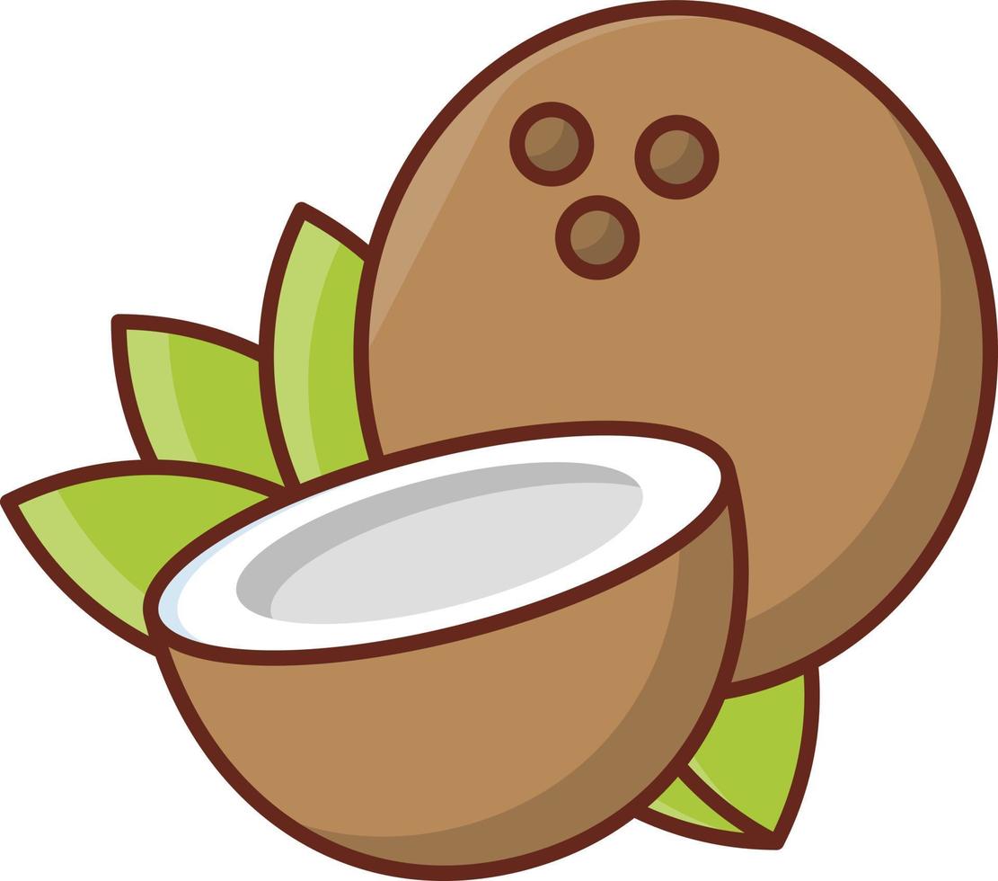 coconut Vector illustration on a transparent background. Premium quality symbols. Vector Line Flat color  icon for concept and graphic design.
