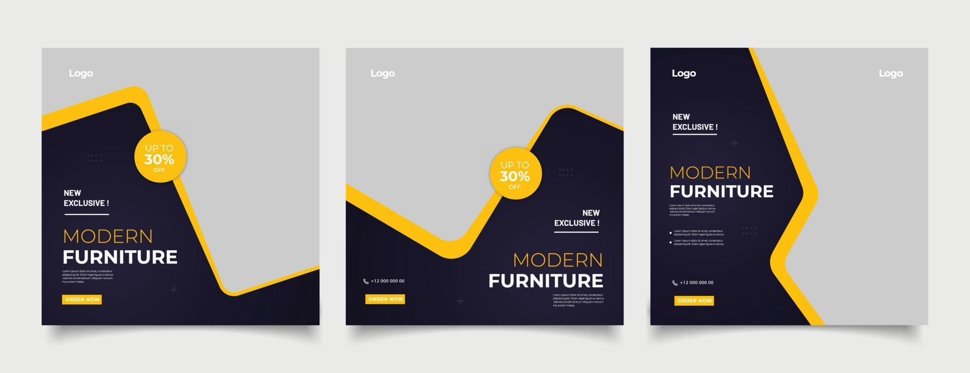 Exclusive furniture sale instagram story and template vector