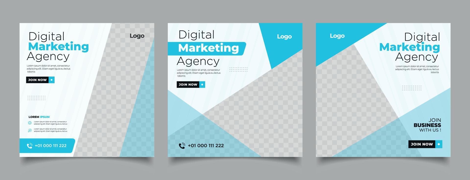 Digital marketing agency with paper texture social media post vector