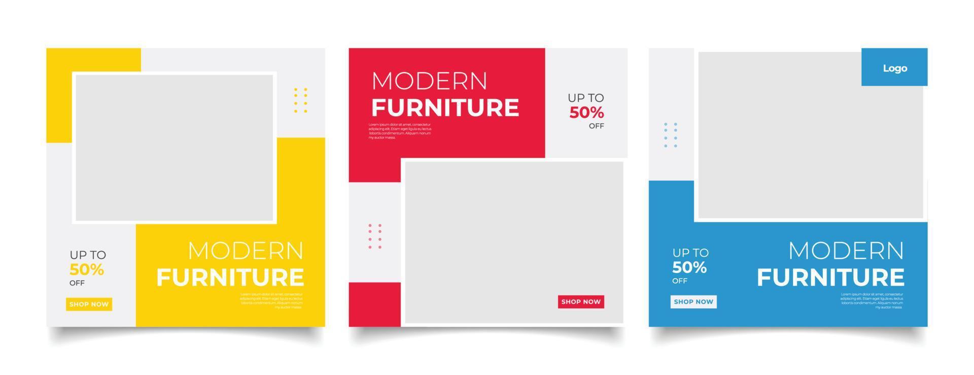 Exclusive furniture sale instagram story and template vector