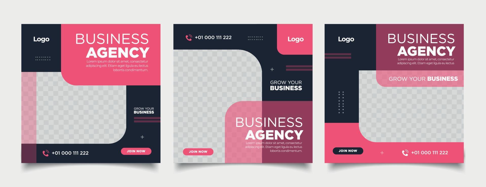 Digital marketing agency with paper texture social media post vector