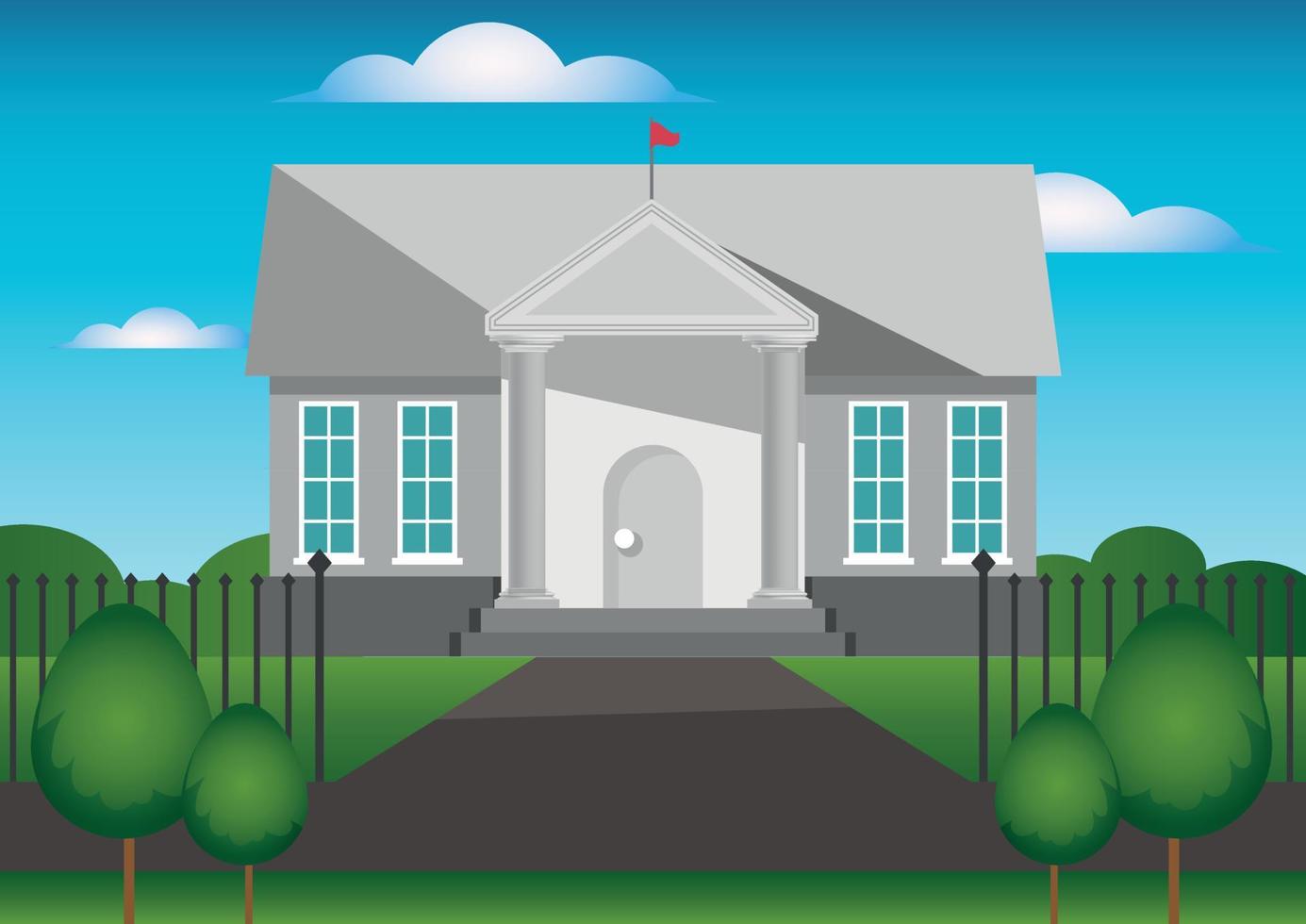 Vector illustration of house with columns. House with columns
