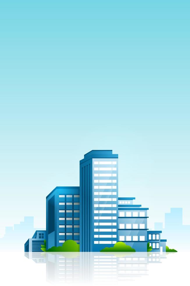 urban building citiyscape skyline vector illustration background with 3d style