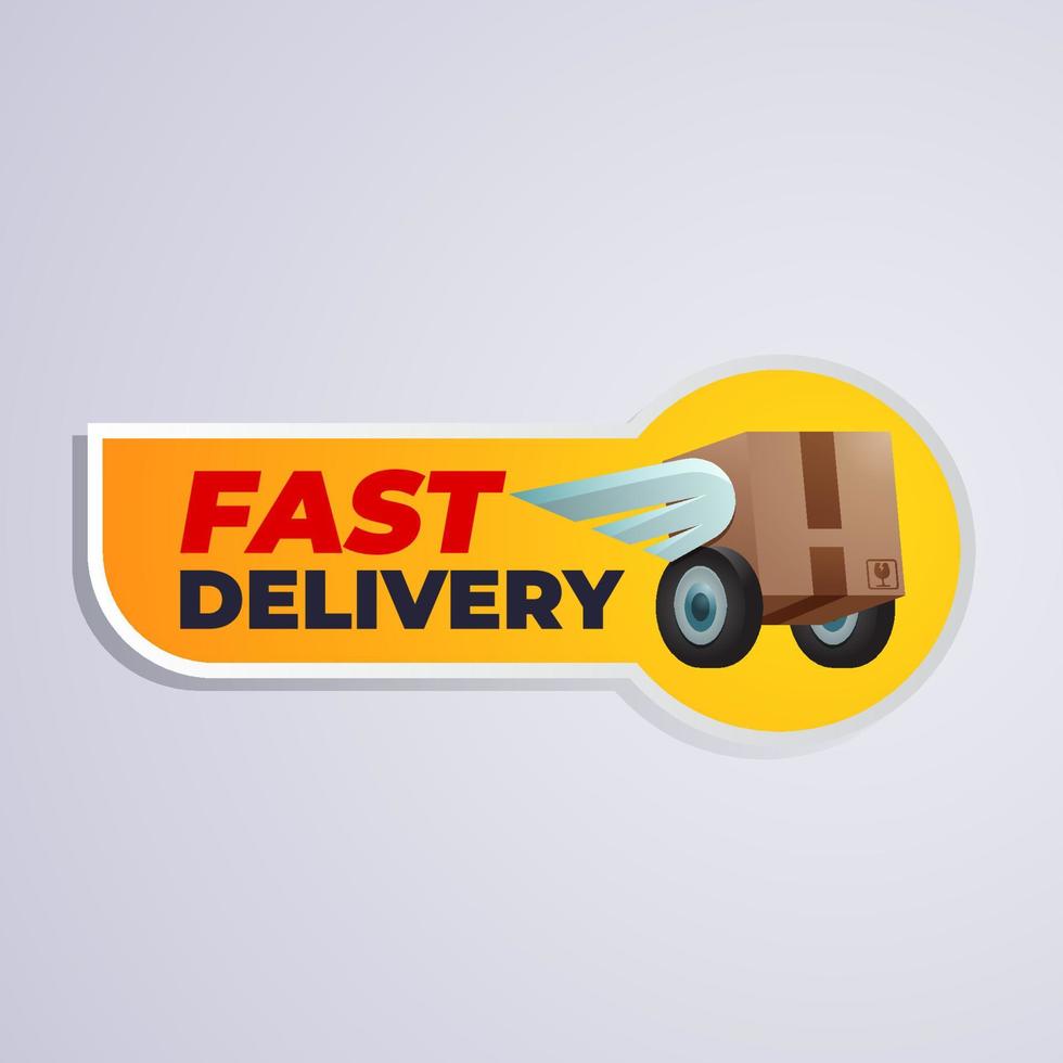Fast delivery label sticker vector illustration element symbol design for promotinal prtoduct