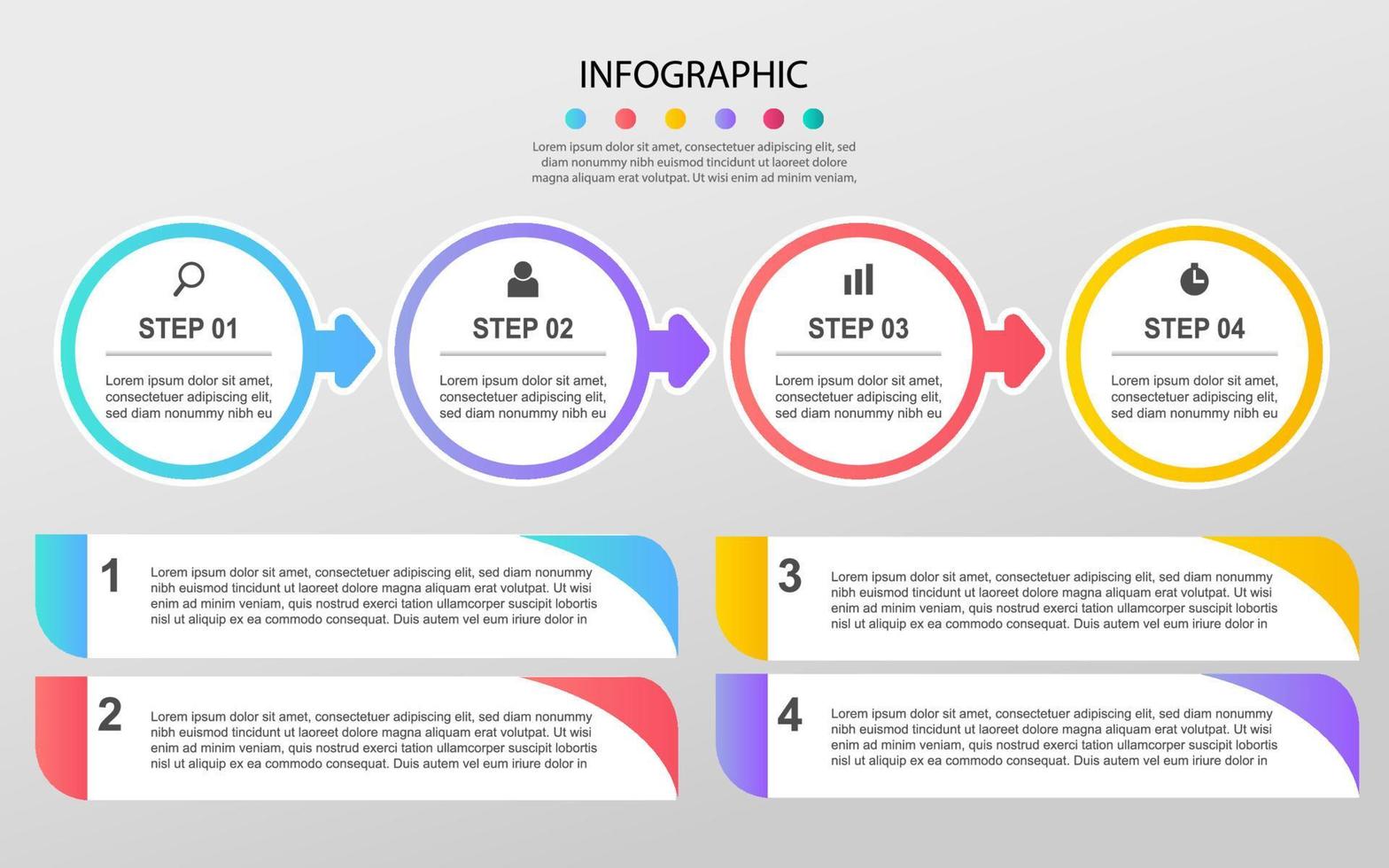 Business infographic design template with options, steps or processes. Can be used for workflow layout, diagram, annual report, web design vector