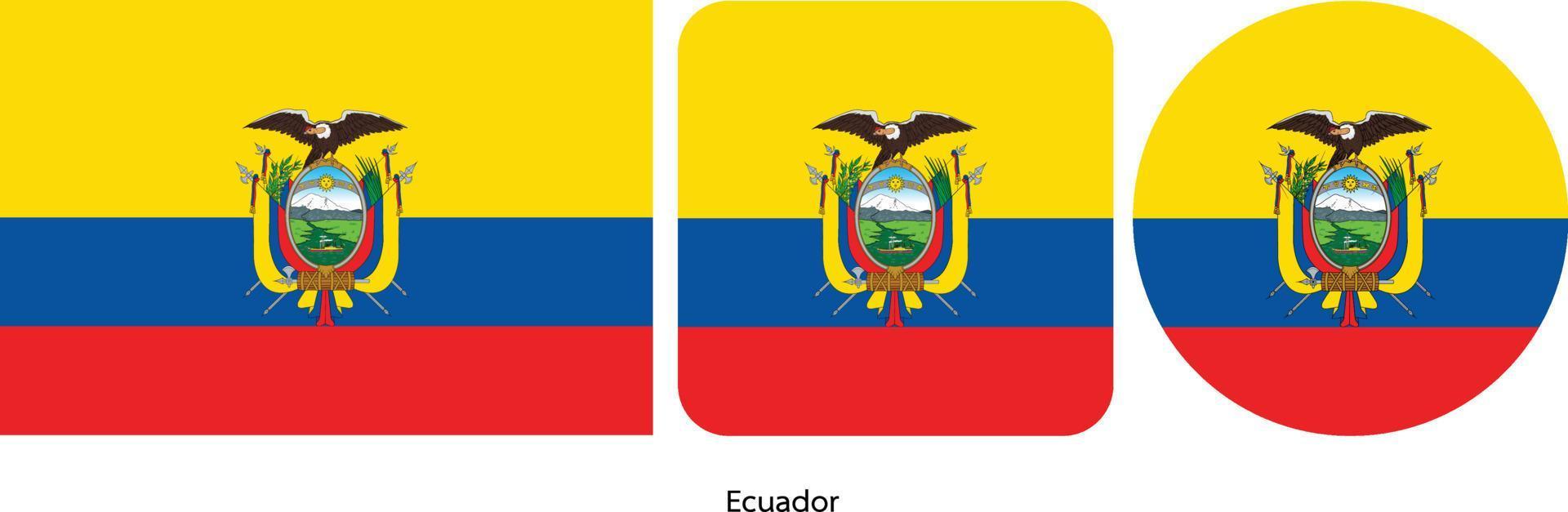 bandera de ecuador, ilustración vectorial vector