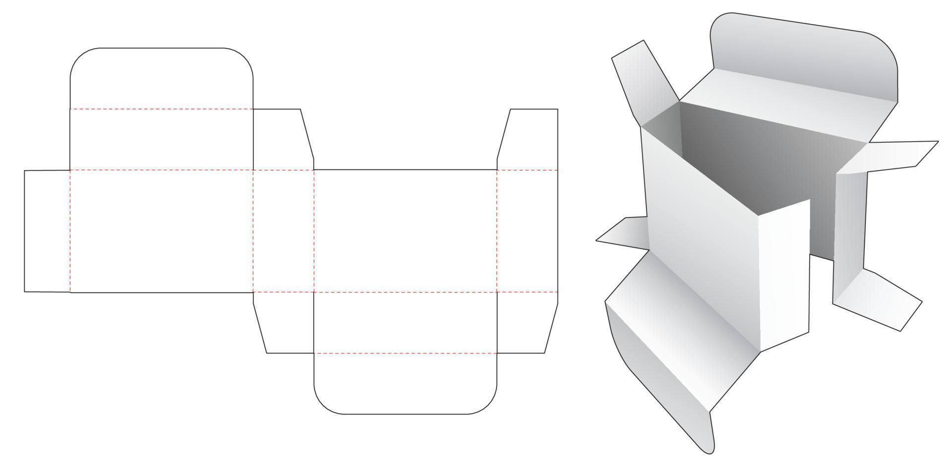 caja de embalaje simple de cartón plantilla troquelada vector