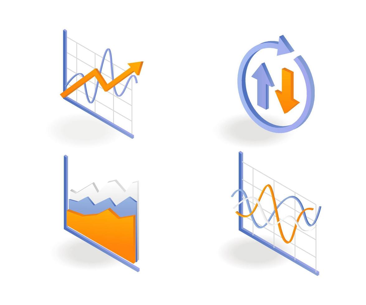 un conjunto de iconos de gráficos circulares analíticos vector