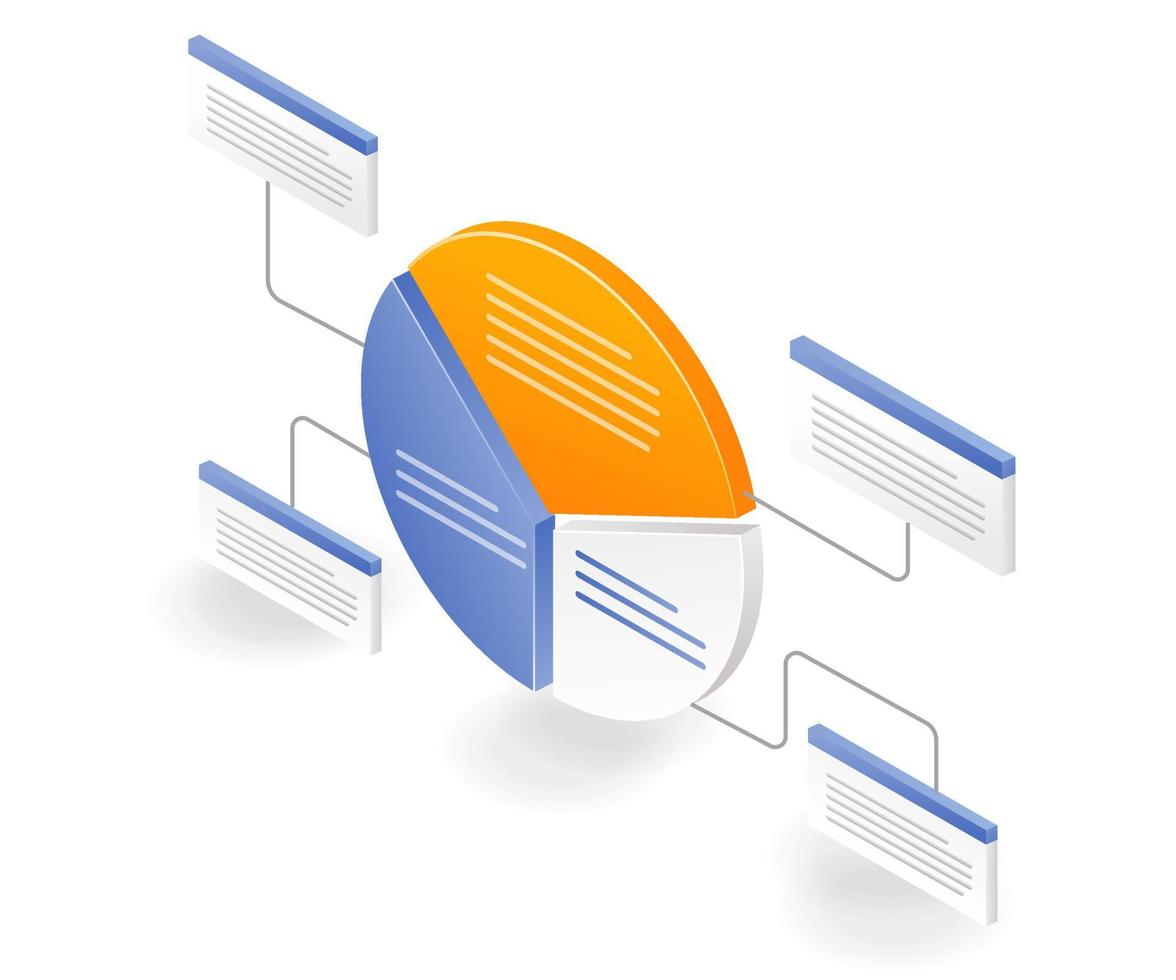 Network pie chart infographics design vector