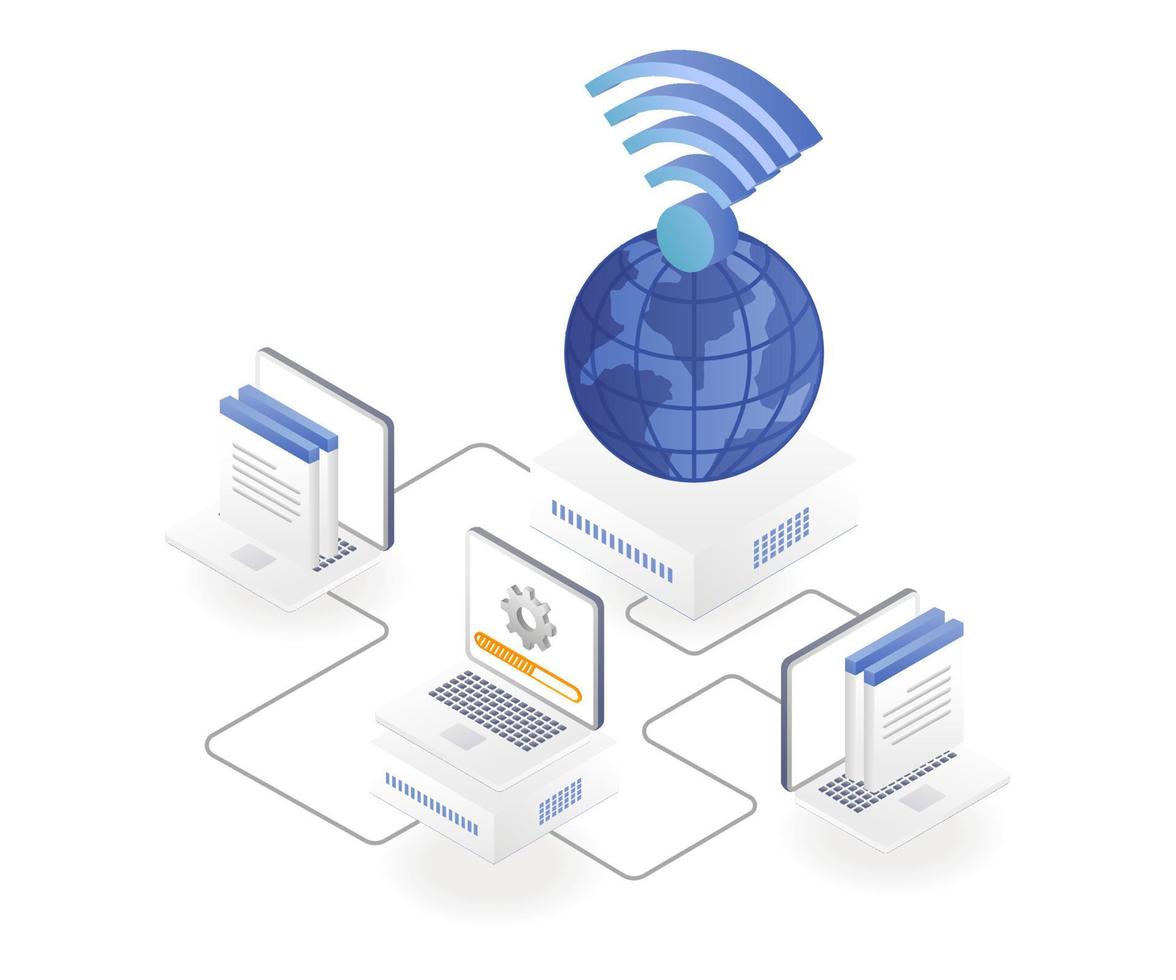 Wifi network for world business vector