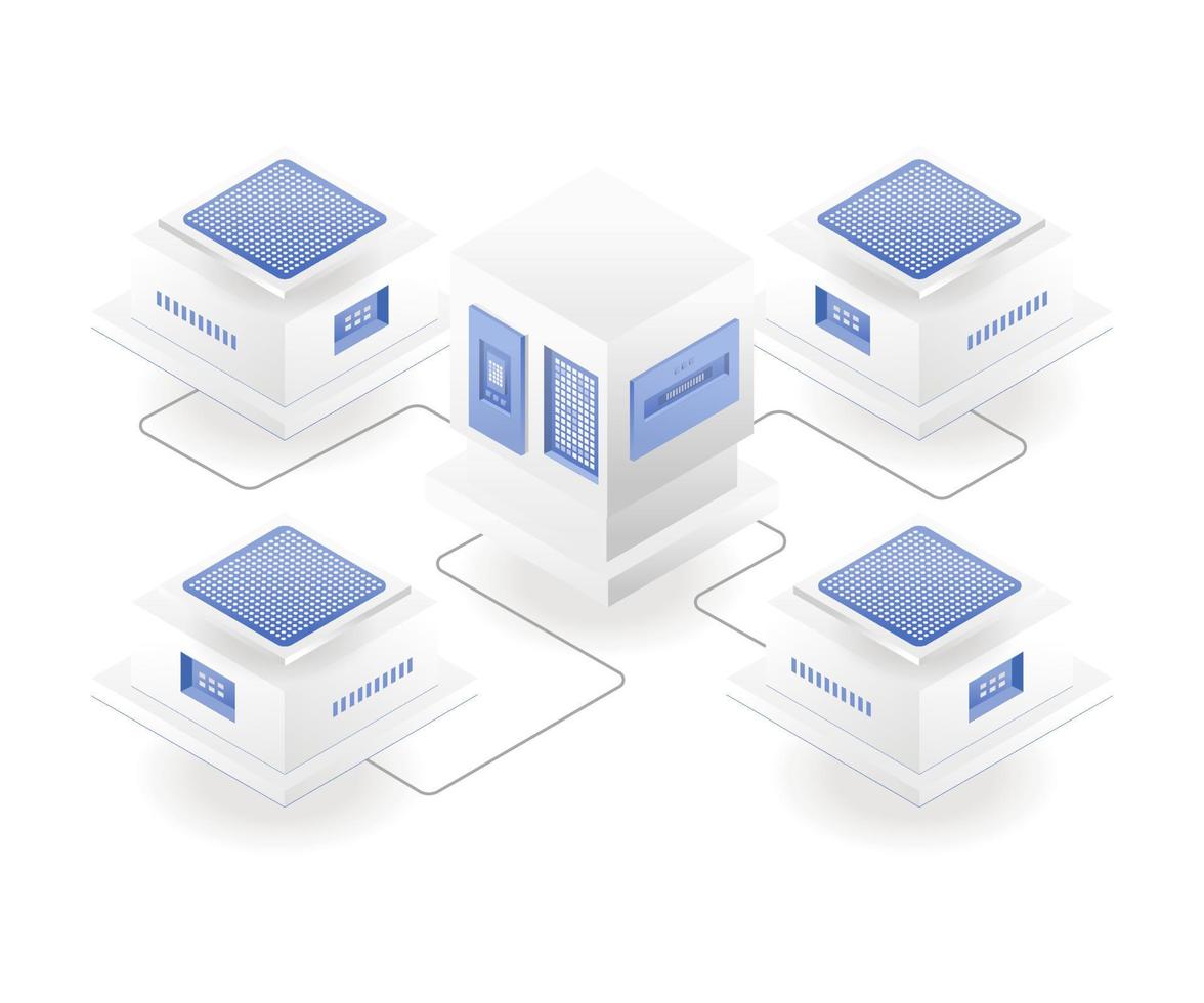 Cloud server chip network vector