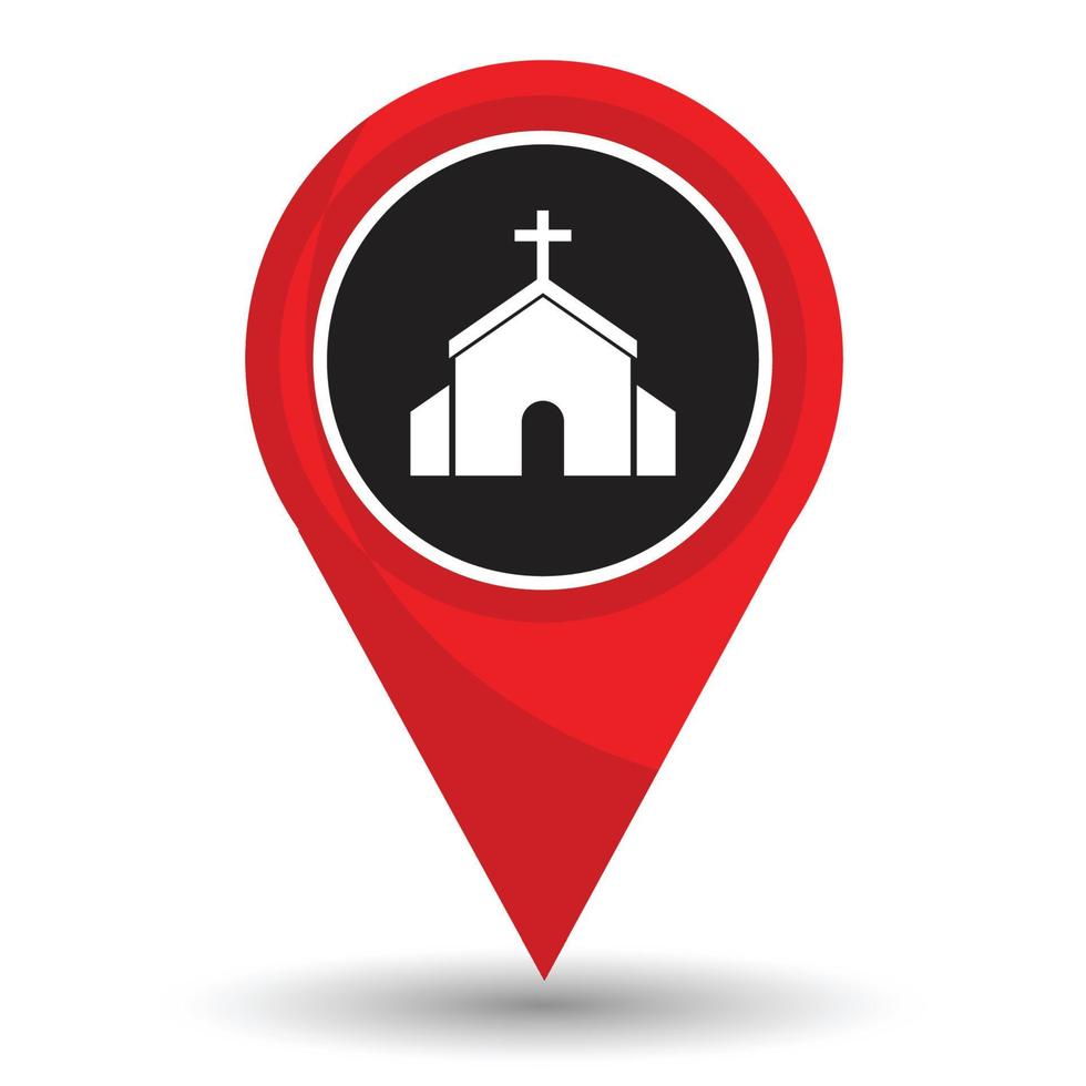 Pointer with church icon vector