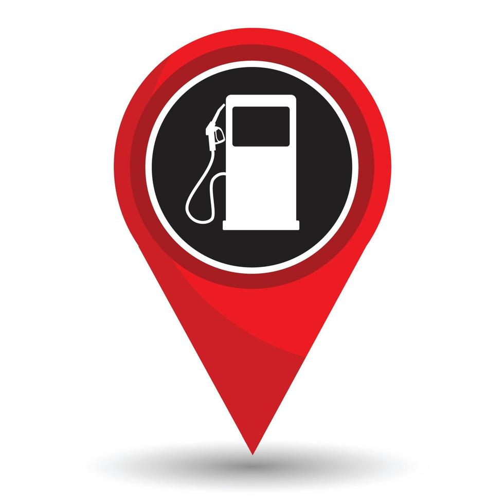 Pointer location with petrol station icon vector