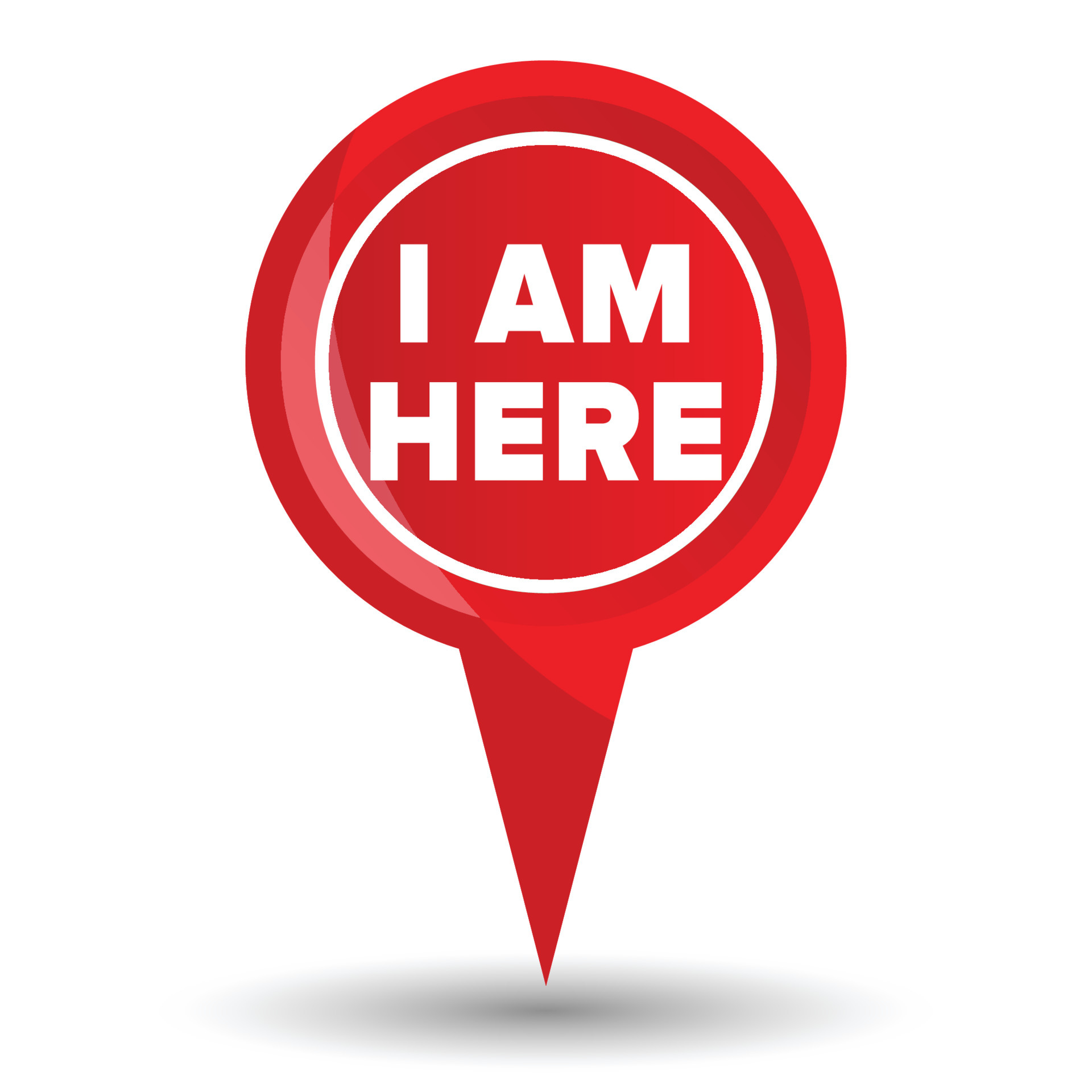 Pointer location with i am here text 5005073 Vector Art at Vecteezy