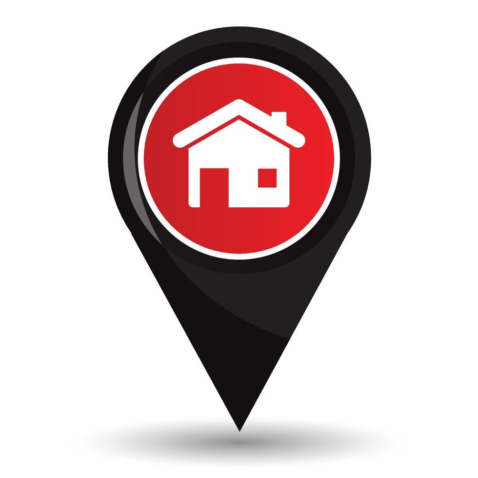 Pointer location with house icon vector