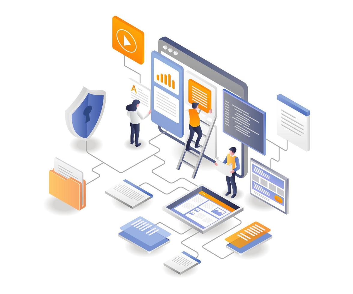 Web analysis and development team vector