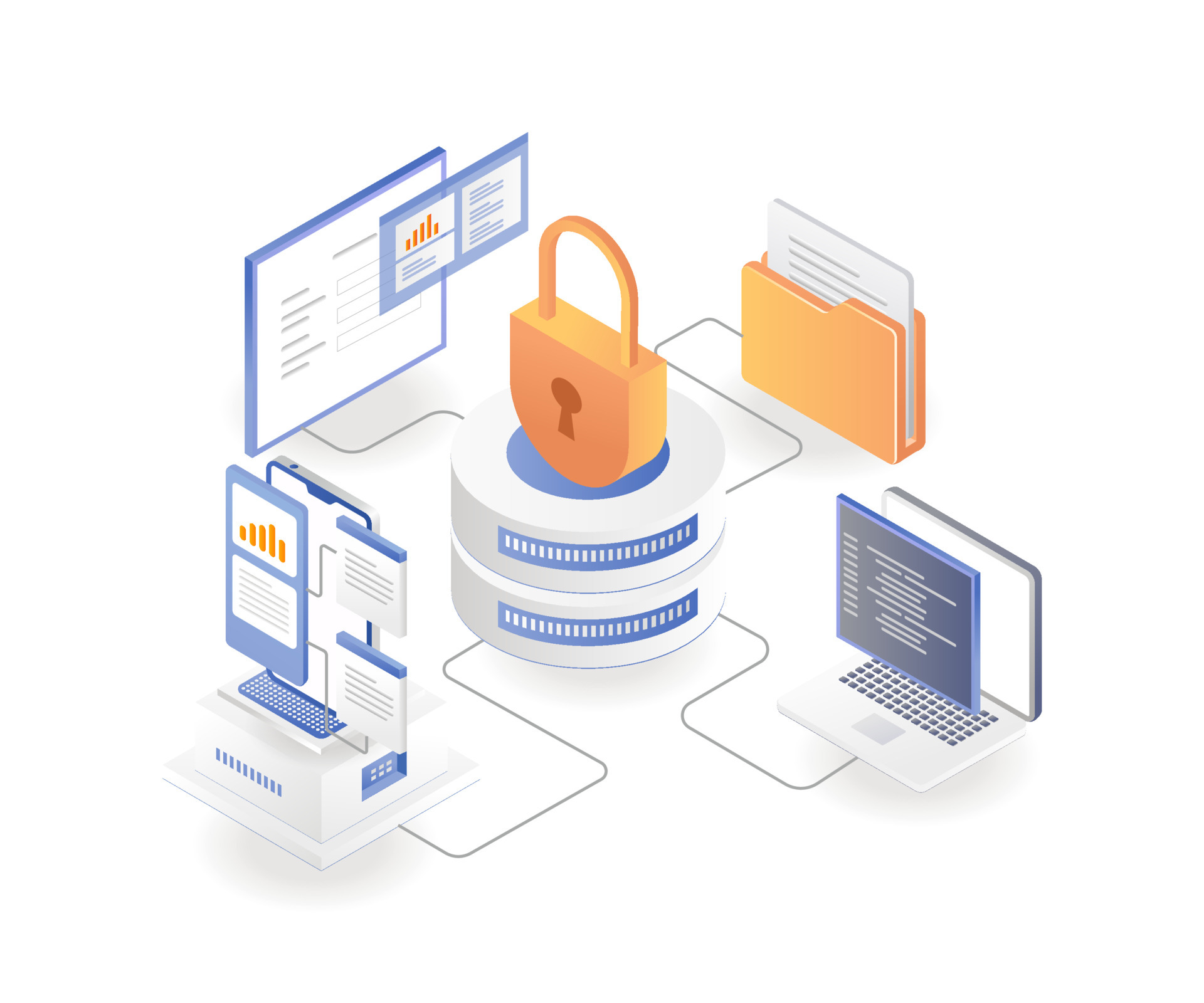 Server data security lock 5005089 Vector Art at Vecteezy