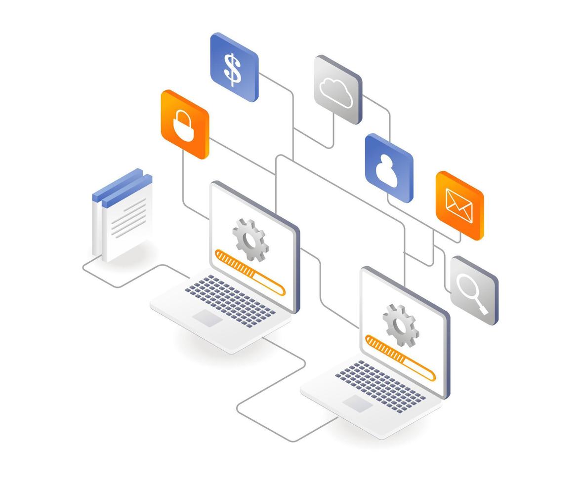 A computer with multiple application networks vector