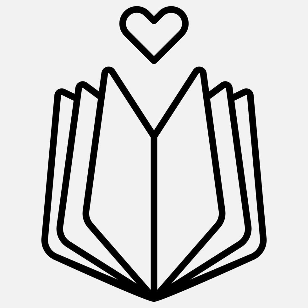 book icon and heart vector