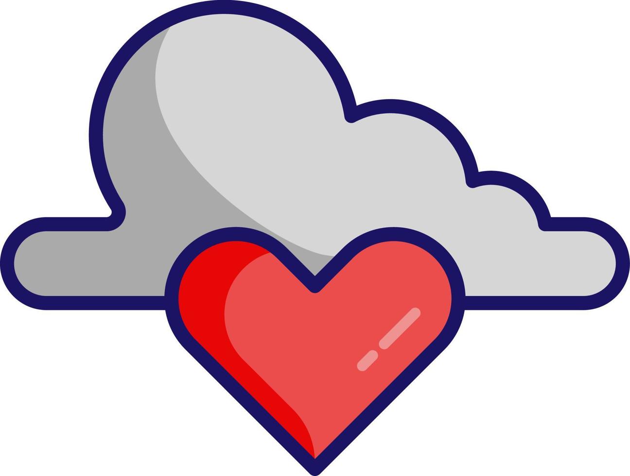 icono de nube y corazón vector