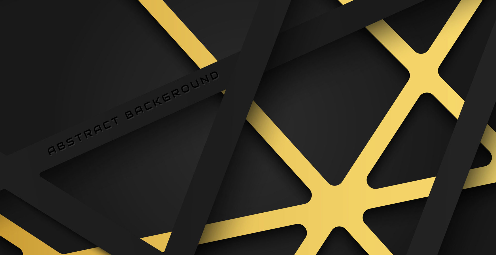 Abstract black and gold background with deep shadow and texture, luxury