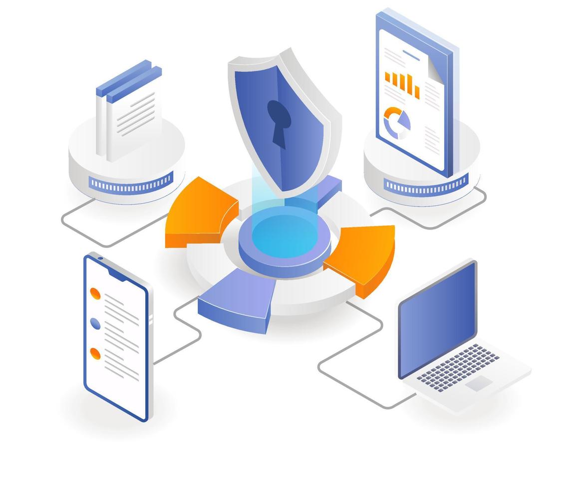 Computer and smartphone data center security vector