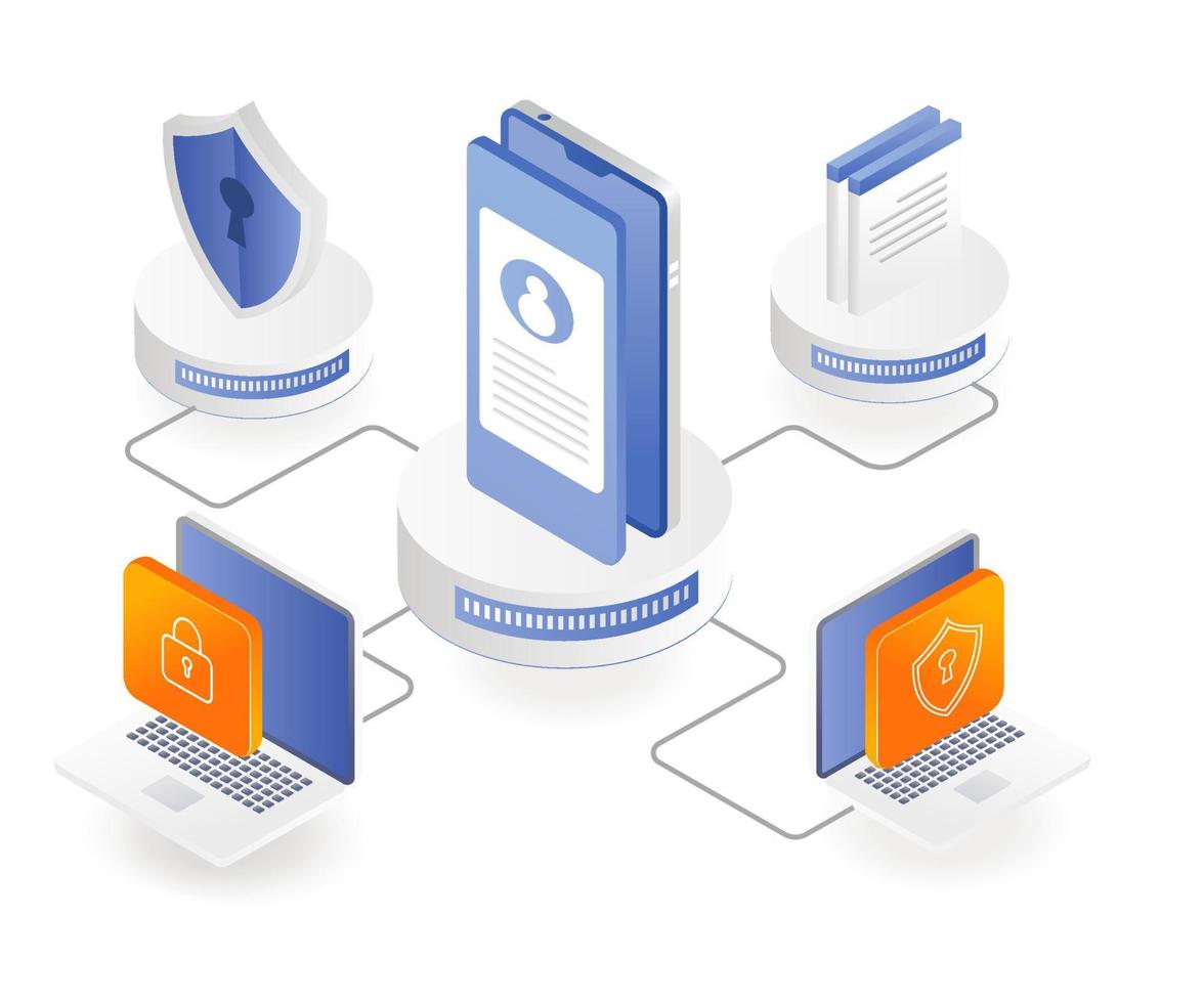 Computer and smartphone data center security vector