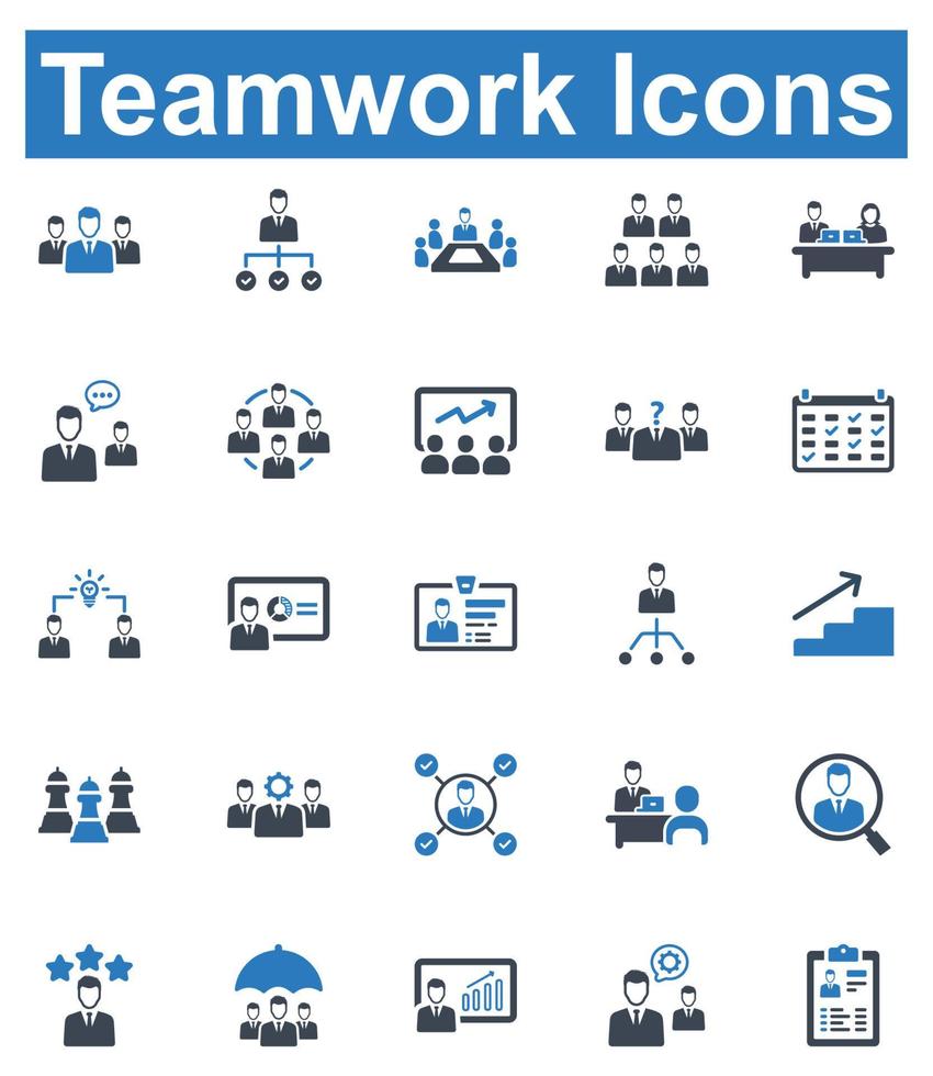 Teamwork Icon set - vector illustration . teamwork, leader, leadership, team, manager, management, organization, icons .
