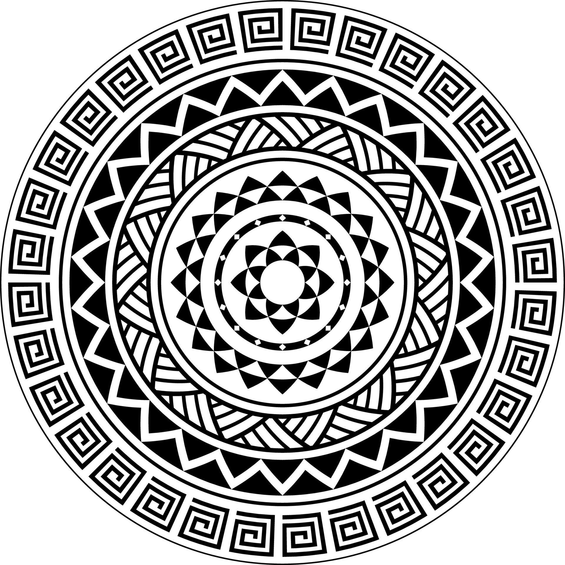 Tribal Mandala pattern, Abstract Circular Polynesian mandala ...