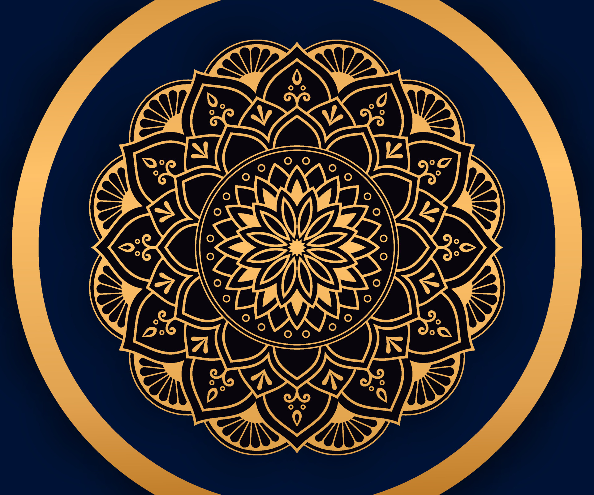 Luxury mandala background design gold color circle vector for print