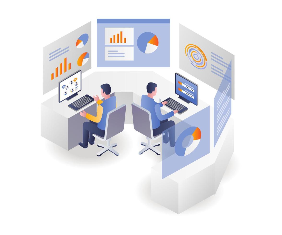 Business analysis data control team vector
