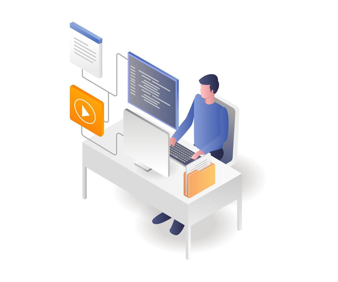 A web application programmer vector