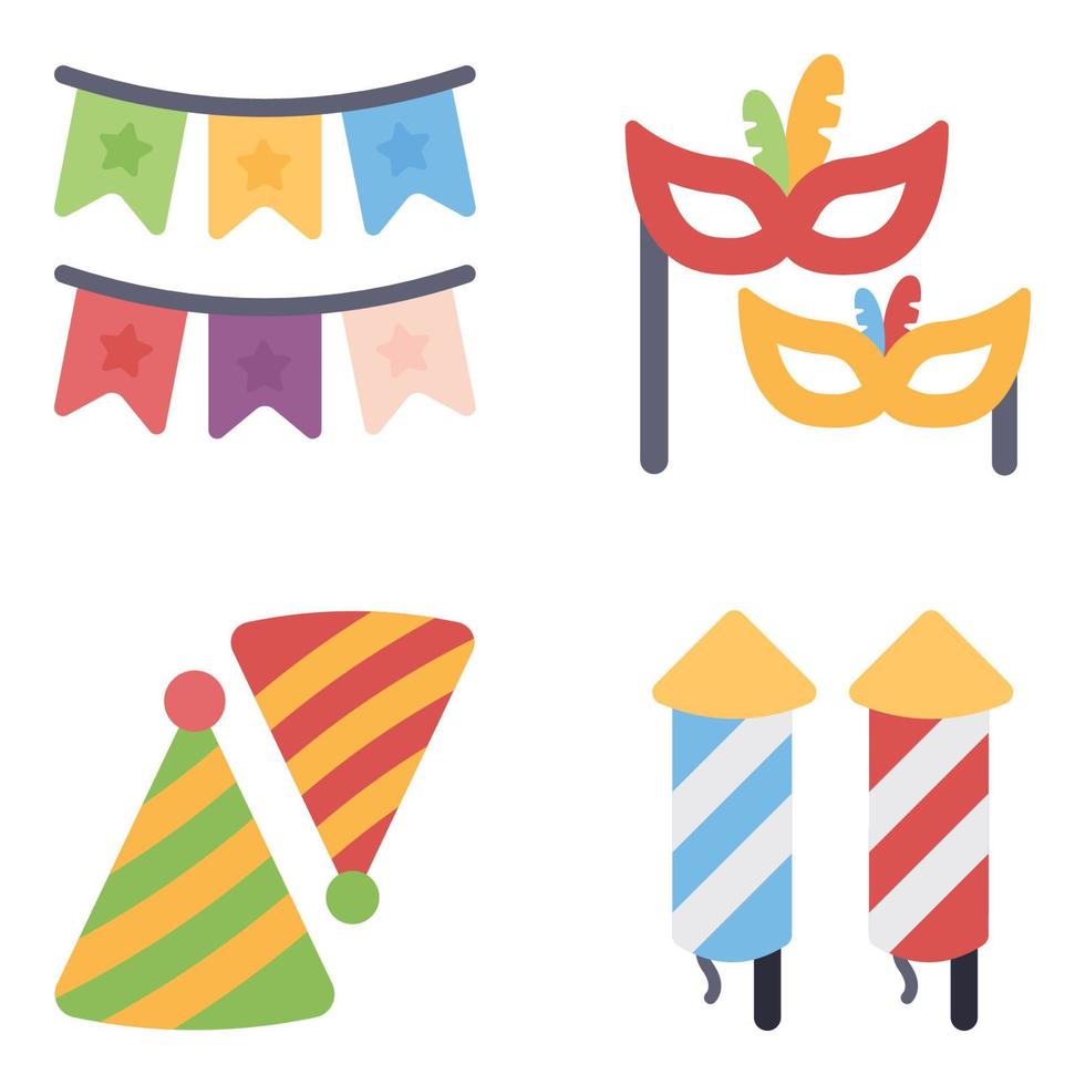 Carnival Flat Icons Sets vector