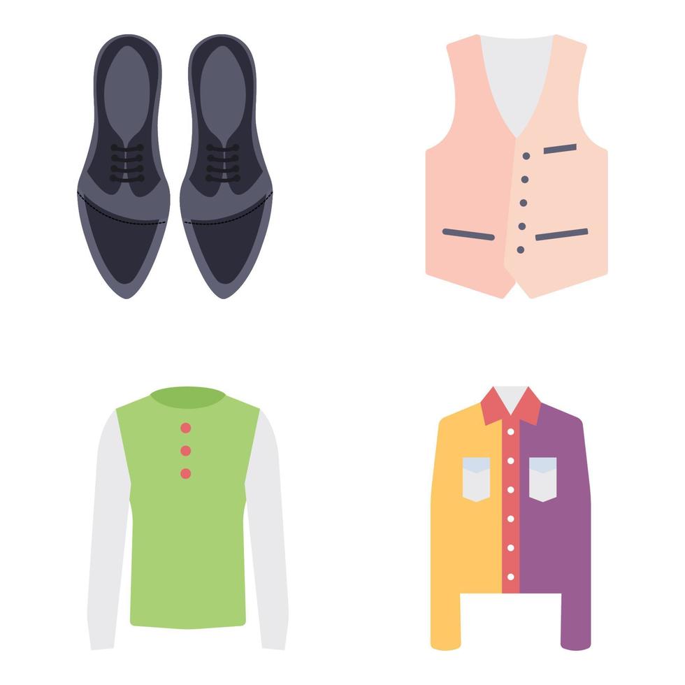 Clothes Flat Icons Set vector