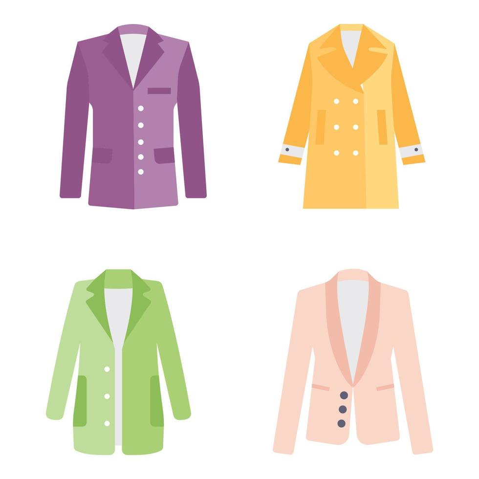 Clothes Flat Icons Set vector