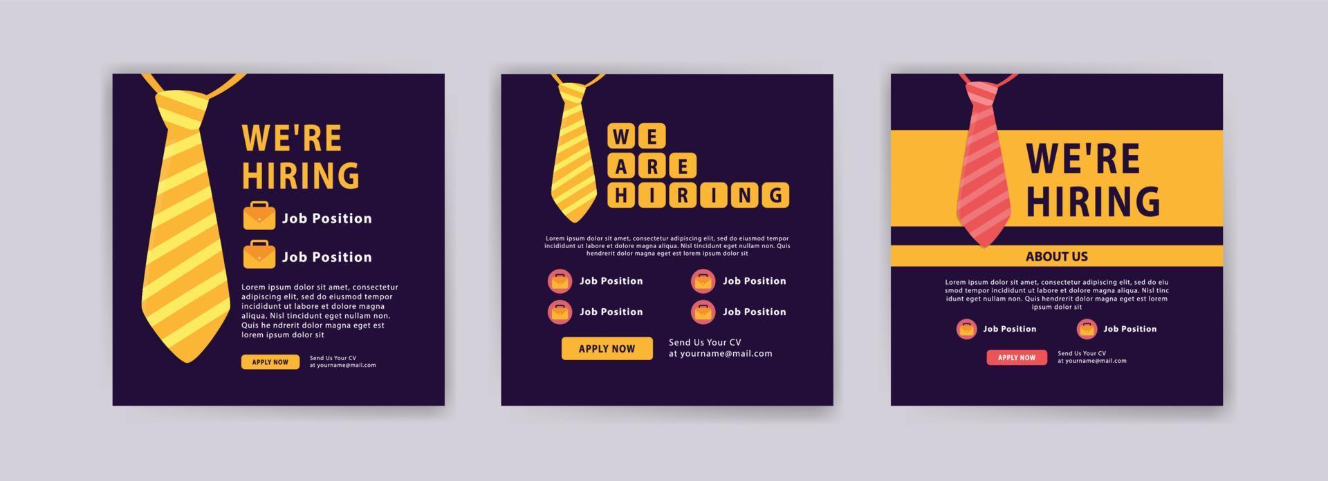 We're hiring. Job offer leaflet template. Job vacancy flyer poster template design vector