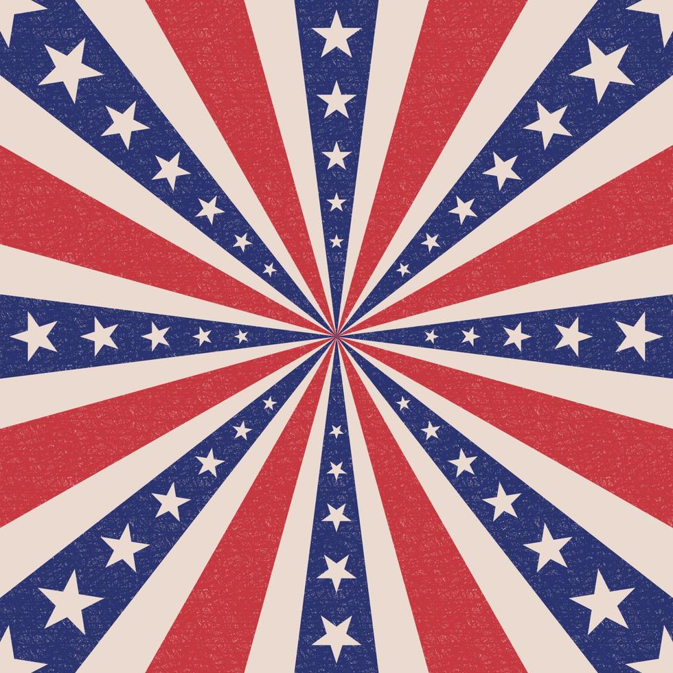 Vintage patriotic retro starburst grunge background vector