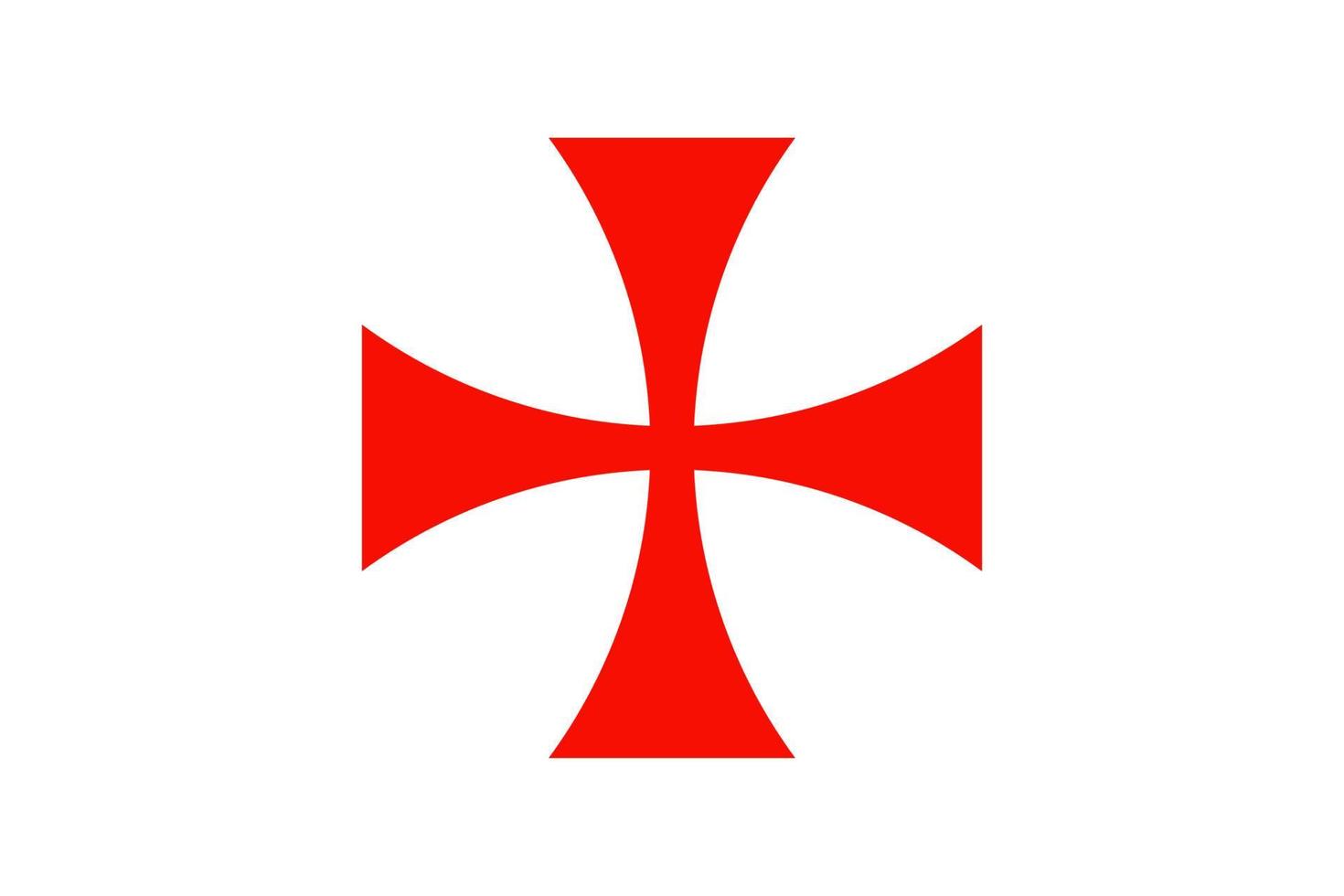 Templar cross. Patea cross red symbol of the Order of the Templar. Spiritual chivalric order founded in the Holy Land in 1119. Vector isolated on white background