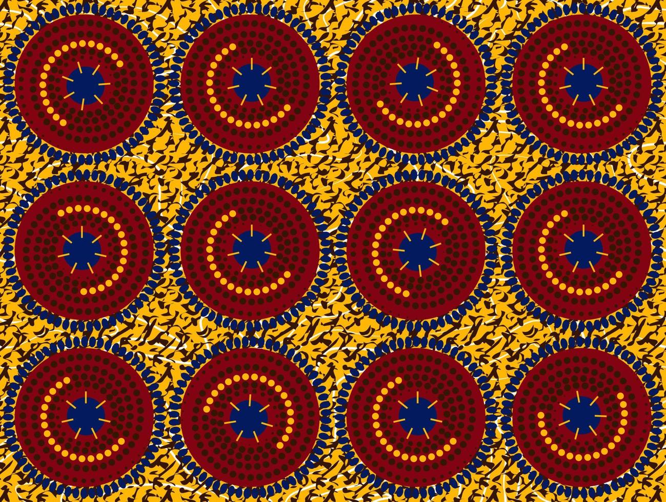 tela de estampado de cera africana, adornos étnicos hechos a mano para su diseño, flores étnicas afro y elementos geométricos de motivos tribales. textura vectorial, estilo de moda de ankara textil sin costuras a rayas de África vector