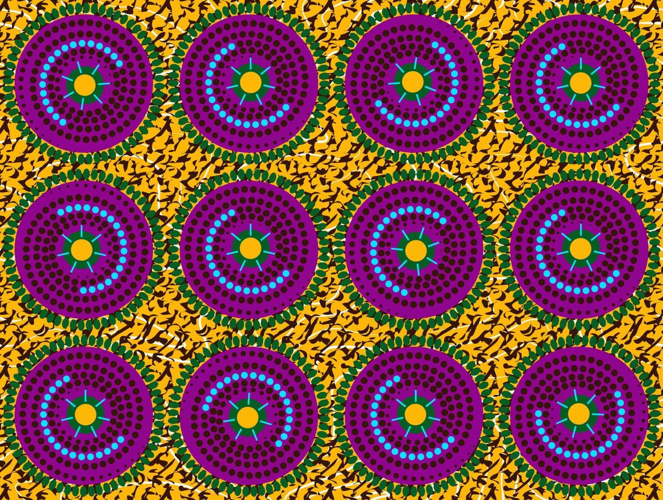 tela de estampado de cera africana, adornos étnicos hechos a mano para su diseño, flores étnicas afro y elementos geométricos de motivos tribales. textura vectorial, estilo de moda de ankara textil sin costuras a rayas de África vector