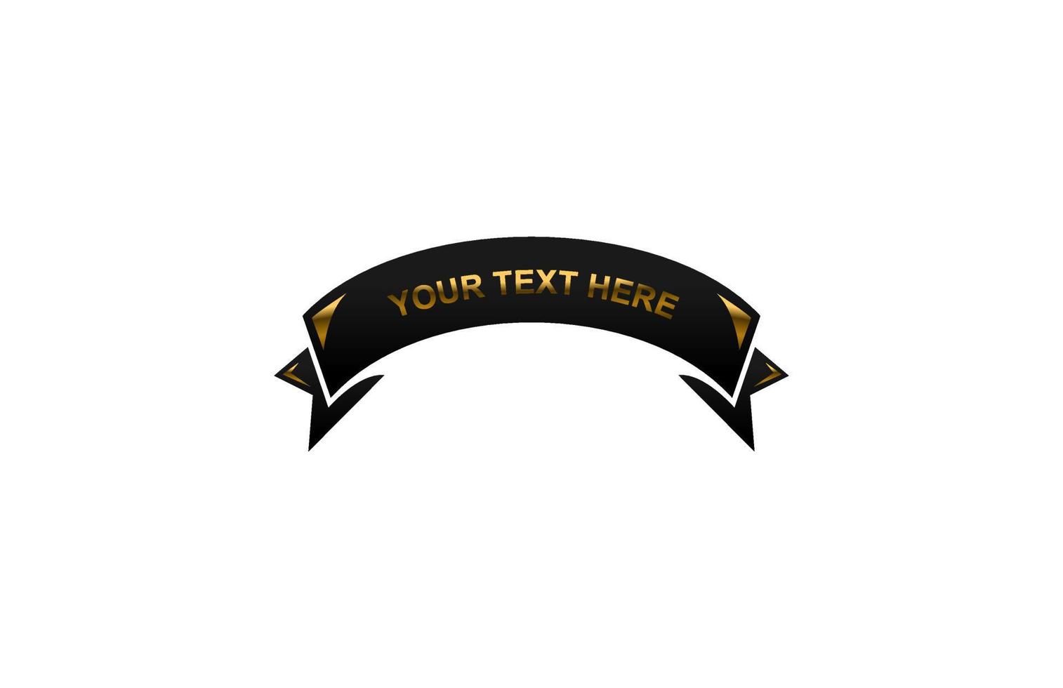 Black Ribbon Golden Up Vector... vector