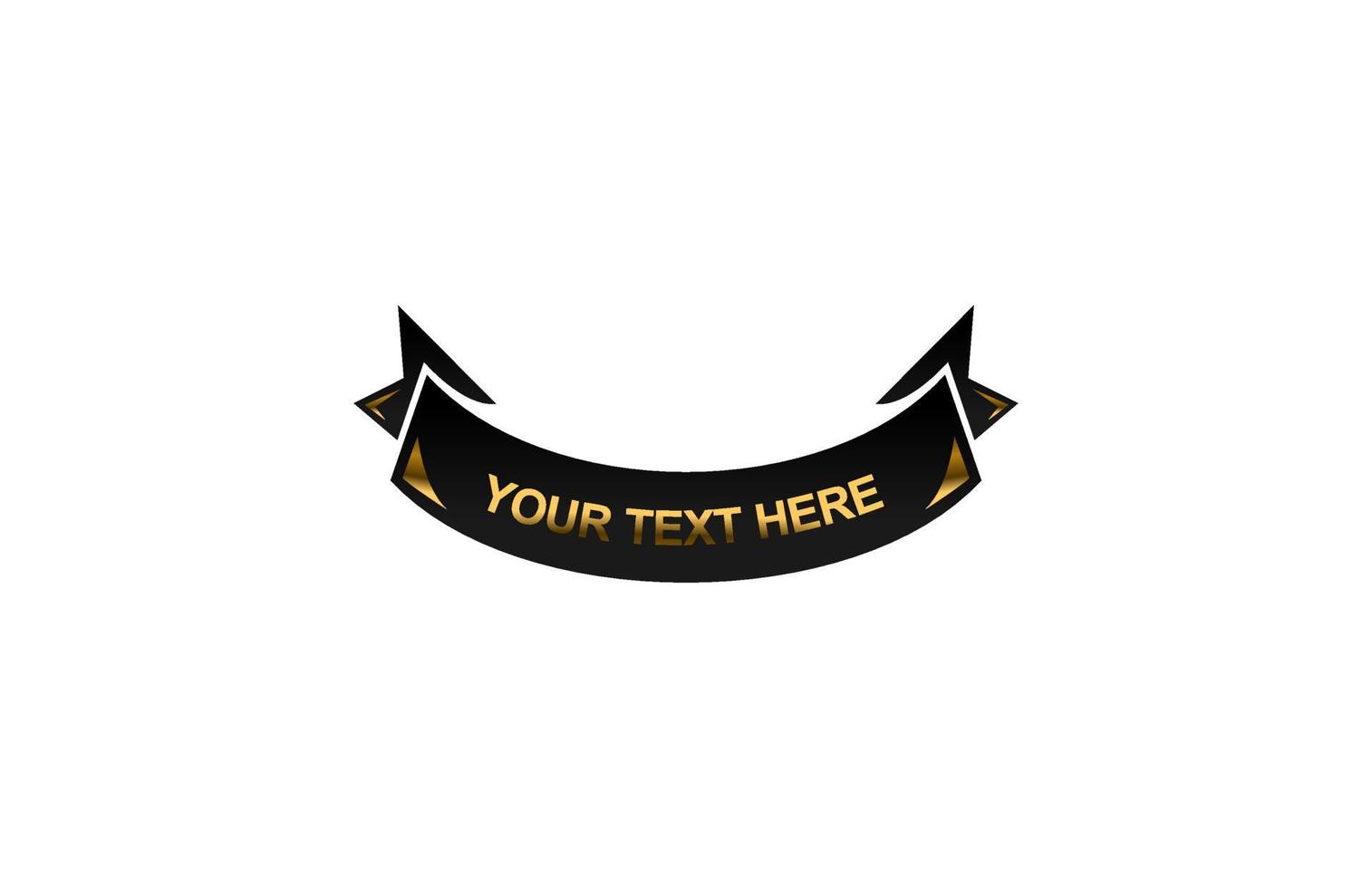 Black Ribbon Golden Down Vect... vector